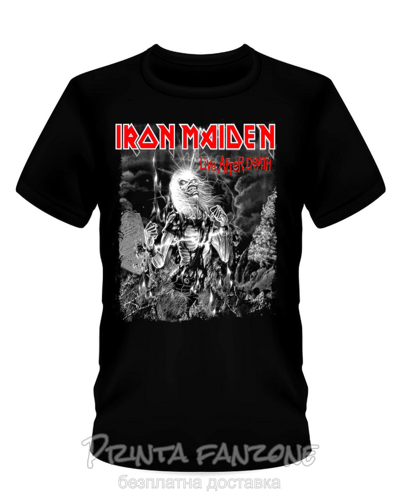 Тениски Iron Maiden, Айрън Мейдън, Live after death, мъжка тениска, 100% памук, S до 5XL